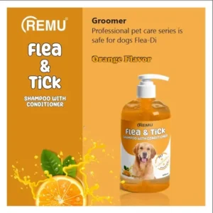 Pet Accessories Remu – flea & tick shampoo with conditioner – Lemon – 600 ML